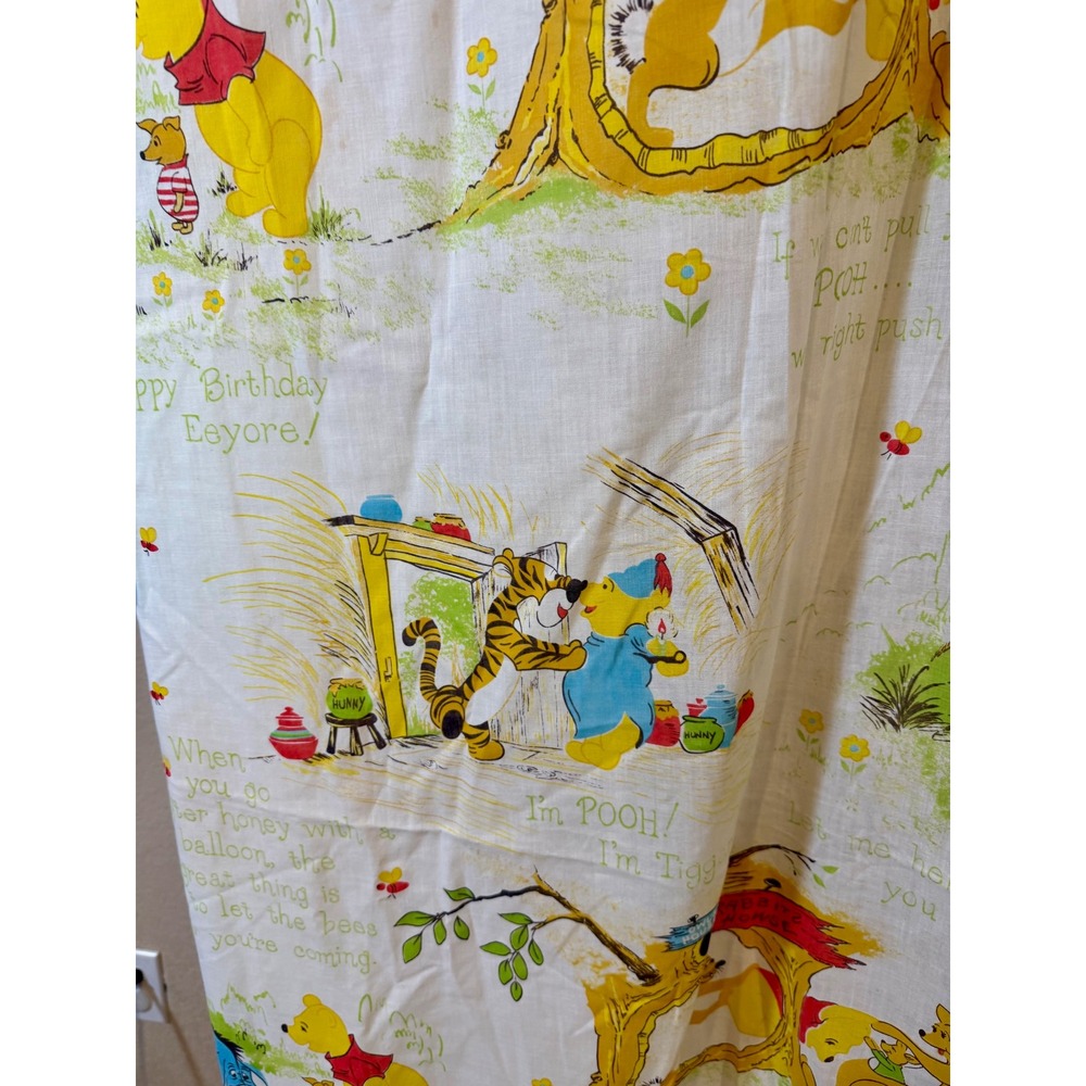 Vintage 1970s Sears Perma-Prest Winnie the Pooh Crib Sheet Disney Characters 70s - Picture 3 of 14